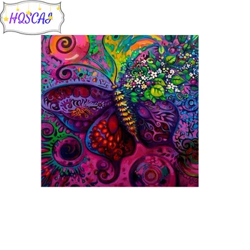  5D САМ Диамантена живопис Цвят пеперуда животно кръг пълен кръг/кв. бормашина мозайка бродерия на кръстат бод мозайка начало декор художествени снимки