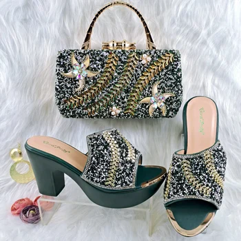  Doershow/ красиви стилни италиански обувки с подходящи торби; комплект от африканската дамски обувки и чанти За бала; летни сандали! HGF1-12