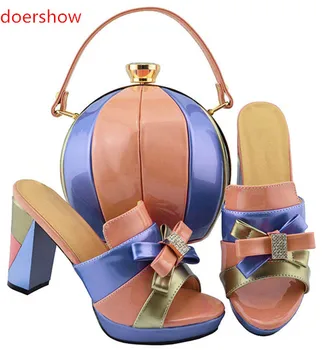  doershow/ комплект италиански обувки и чанта в тон; комплект африканската булчински обувки и чанти; Комплект италиански обувки и чанти; Летен комплект за парти! BF1-22