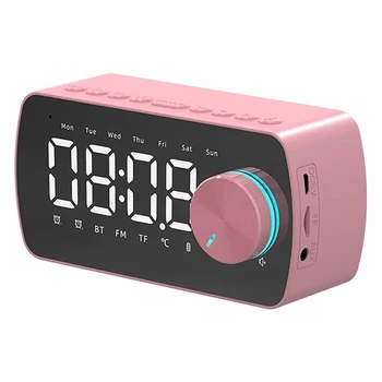  Дигитален будилник С Bluetooth-високоговорител, Радио, Двоен Будилник, Led Дисплей с Термометър, Подкрепа TF карта, Таймер за сън