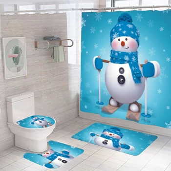  Коледна Капак На Тоалетната Чиния Завеса За Баня Весел Коледен Декор За Дома За Коледа 2022 Украса, Коледни Подаръци, Нова Година 2022