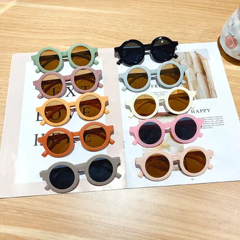 Корейски детски слънчеви очила в Ретро-твърда кръгла рамка, малки слънчеви очила за лице, защитени от uv, Удобни Очила, Детски очила